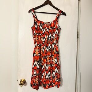 Banana Republic Red and Black Sleeveless Sundress